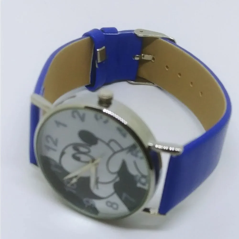 Mickey Cartoon Face Watch Blue Band w Gi…
